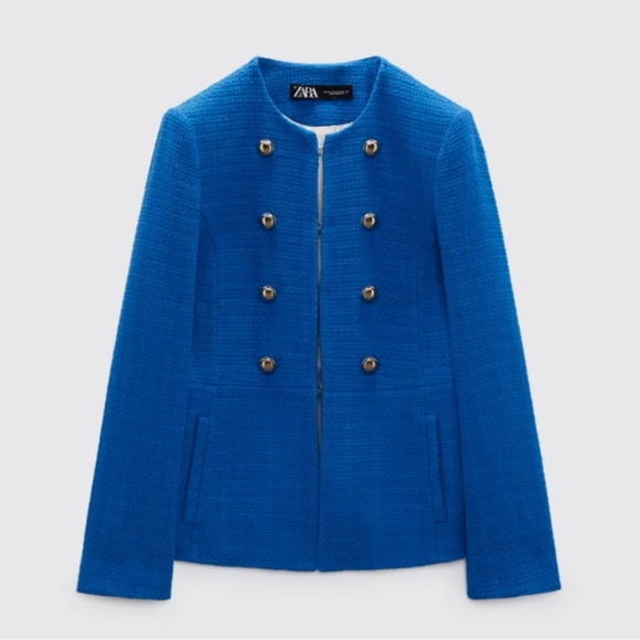 Zara Blue Blazer Textured - Picture 1 of 1